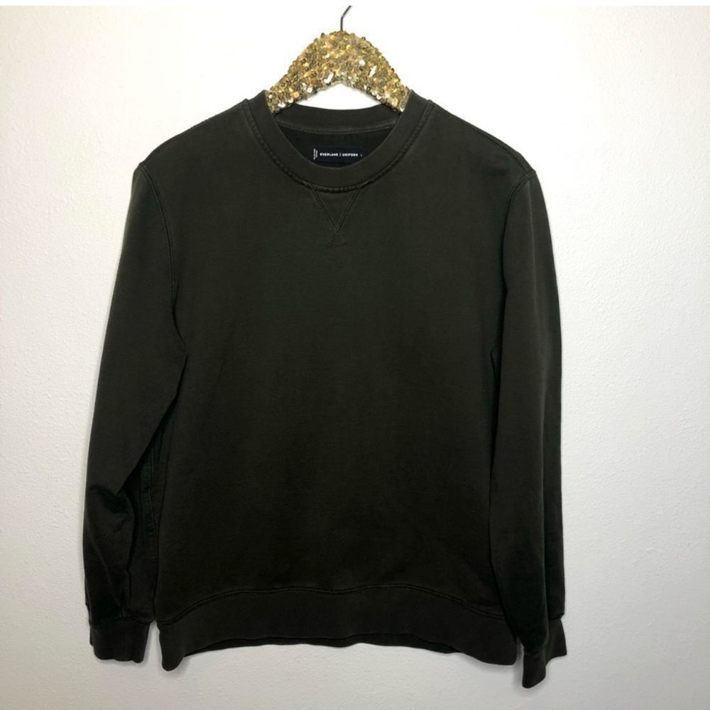 Everlane Uniform Forest Hunter Green Pullover Sweatshirt L